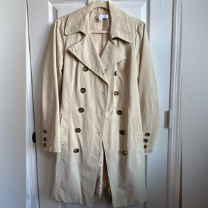 New York & Company Tan Trench Coat, Size Medium